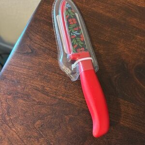Farberware Holiday Red Flower 3.5” Paring knife with blade cover